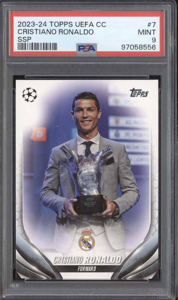 Cristiano Ronaldo 2023-24 Topps UEFA CC 7 SSP PSA 9