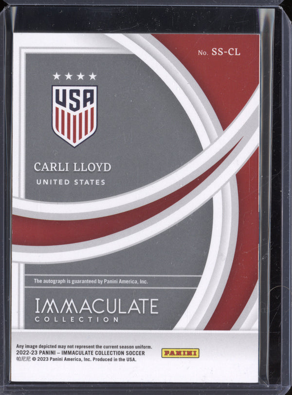 Carli Lloyd 2022-23 Panini Immaculate SS-CL Shadowbox Sigantures 28/99