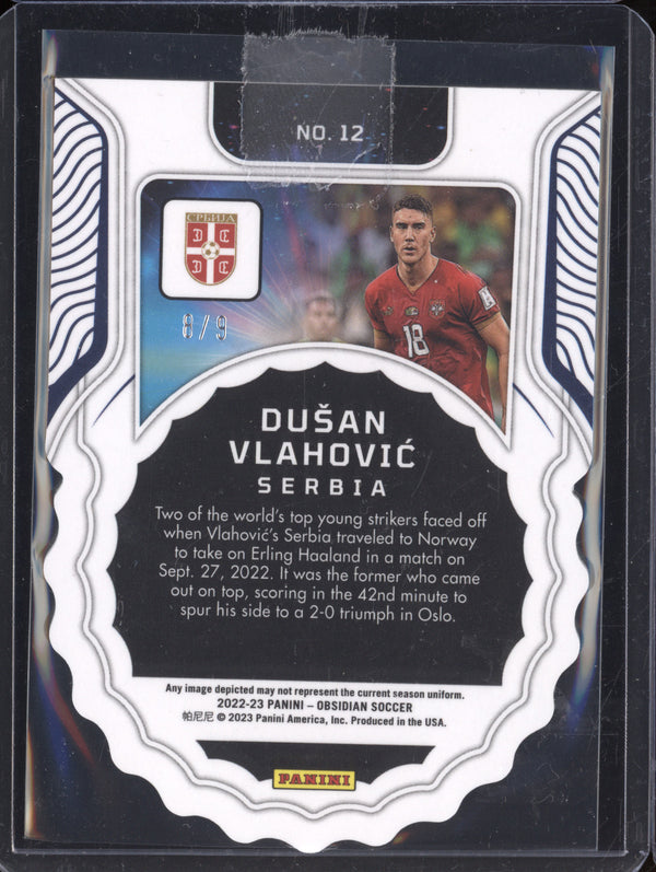 Dusan Vlahovic 2022-23 Panini Obsidian 12 Supernova Contra Electric Etch 8/9