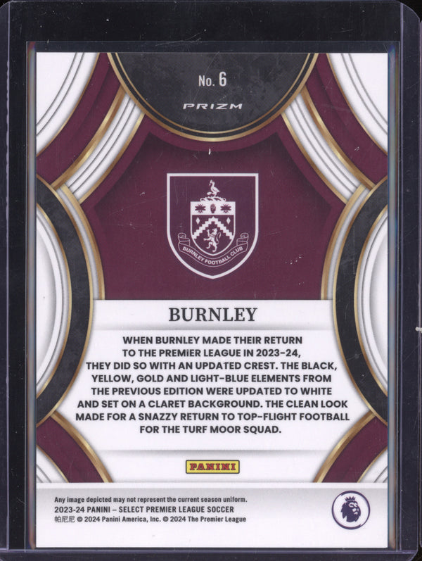 Burnley 2023-24 Panini Select Premier League 6 Team Badge