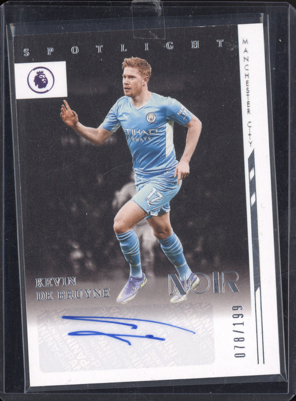 Kevin De Bruyne 2021-22 Panini Noir NS-KDB Spotlight Signatures 78/199