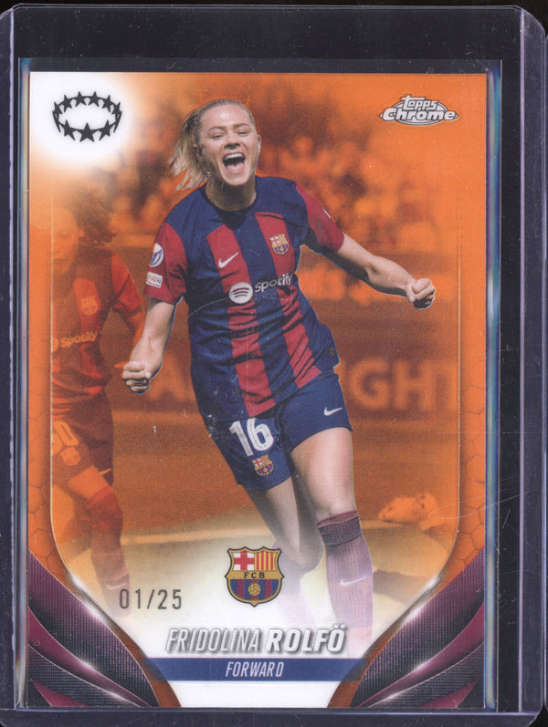 Fridolina Rolfo 2023-24 Topps Chrome UWCL 37 Orange 1/25