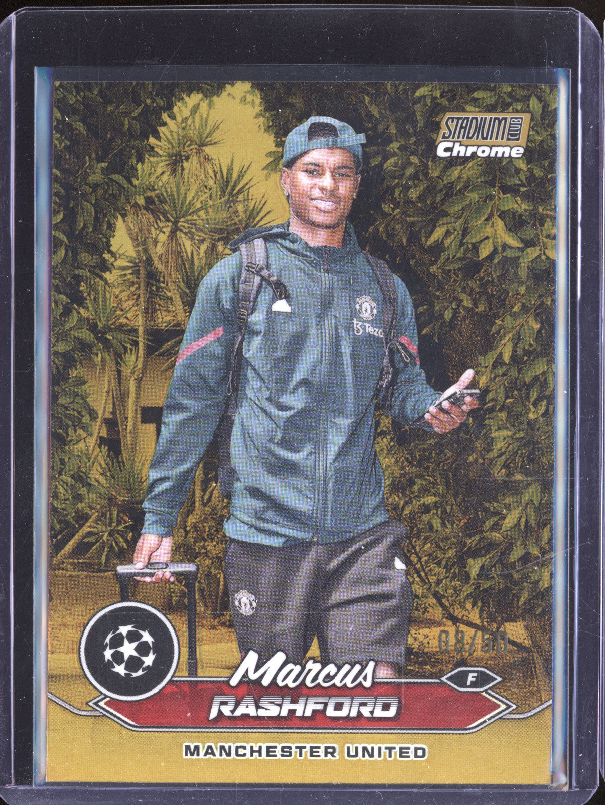 Marcus Rashford 2023-24 Topps Stadium Club Chrome 39 Gold Refractor 8/50