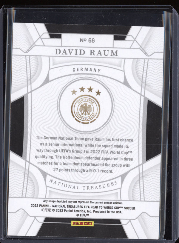 David Raum 2022 Panini National Treasures World Cup 66  Ruby RC 6/11