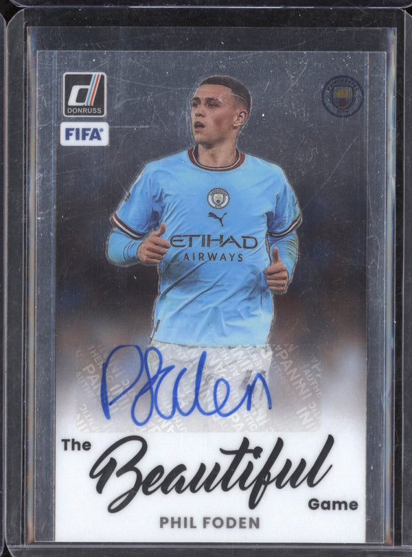 Phil Foden 2022-23 Topps Donruss BA-PF The Beautiful Game Auto