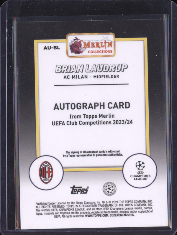 Brian Laudrup 2023-24 Topps Merlin UCC AU-BL Aqua Refractor Autograph 134/199