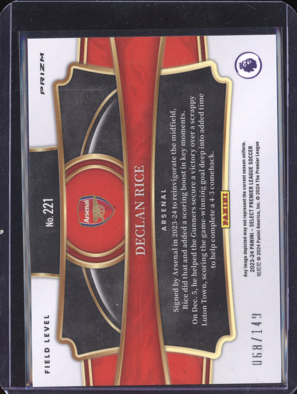 Declan Rice 2023-24 Panini Select Premier League 221 Red Wave Field Level 68/149