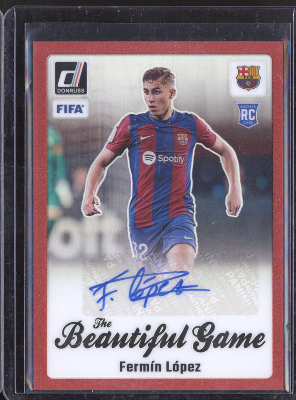 Fermin Lopez 2023-24 Topps Donruss BG-FLZ The Beautiful Game Auto Red 17/49