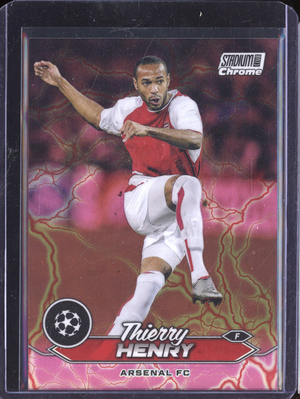 Thierry Henry 2023-24 Topps Stadium Club Chrome UEFA 14 Pink Red Electric Charge