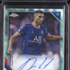 Achraf Hakimi 2021-22 Topps Chrome UEFA CA-AH Aqua Lava Refractor Auto