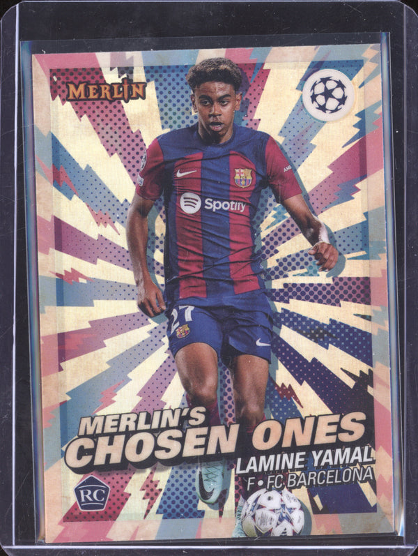 Lamine Yamal 2023-24 Topps Merlin UCC MC-1 Merlin's Chosen One RC