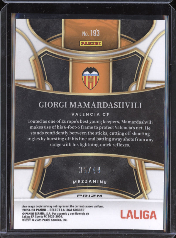 Giorgi Mamardashvili 2023-24 Panini Select La Liga 193 Orange 35/49