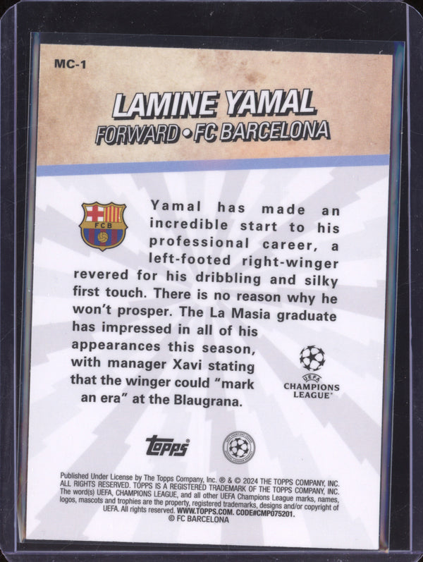 Lamine Yamal 2023-24 Topps Merlin UCC MC-1 Merlin's Chosen One RC