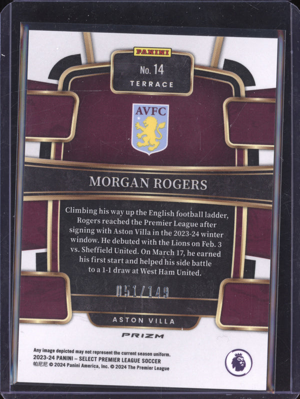 Morgan Rogers 2023-24 Panini Select Premier League 14 Red Wave RC 51/149