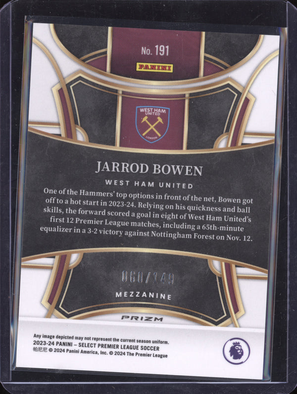 Jarrod Bowen 2023-24 Panini Select Premier League 191 Red Wave 61/149