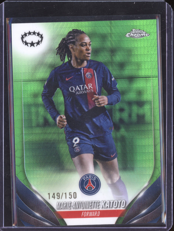 Marie-Antoinette Katoto 2023-24 Topps Chrome UWCL 9 Neon Green Prism 149/150