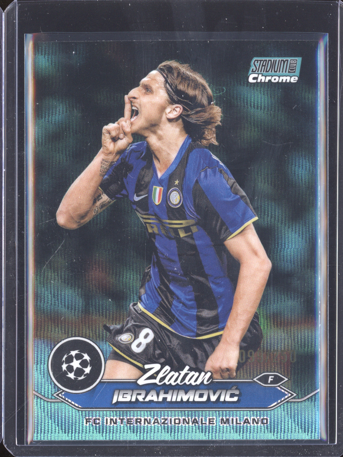 Zlatan Ibrahimovic 2023-24 Topps Stadium Club Chrome 88 Aqua Wave 99/250