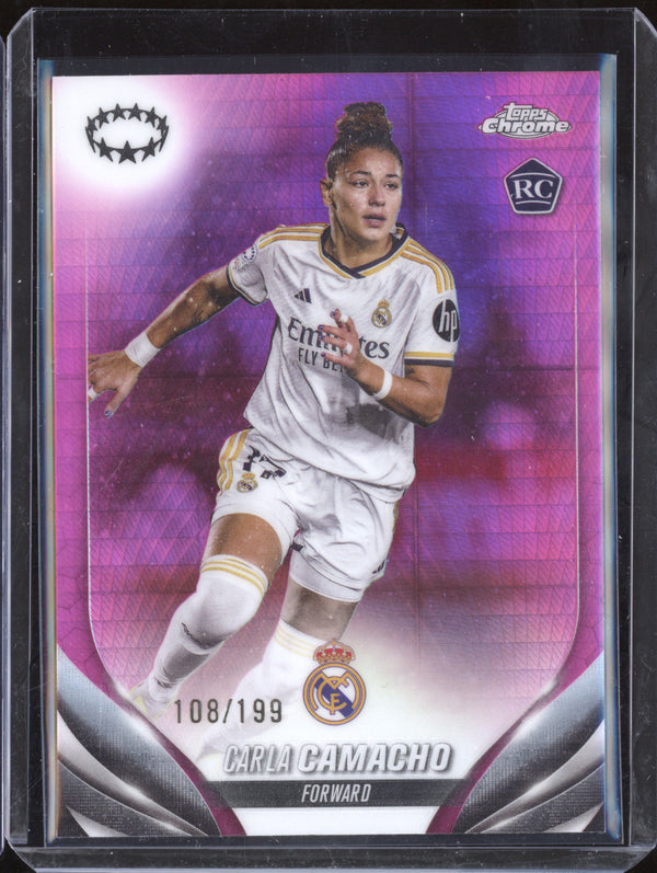 Carla Camacho 2023-24 Topps Chrome UWCL 15 Pink Prism RC 108/199