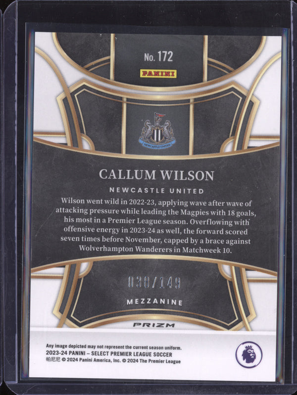 Callum Wilson 2023-24 Panini Select Premier League 172 Red Wave 38/149