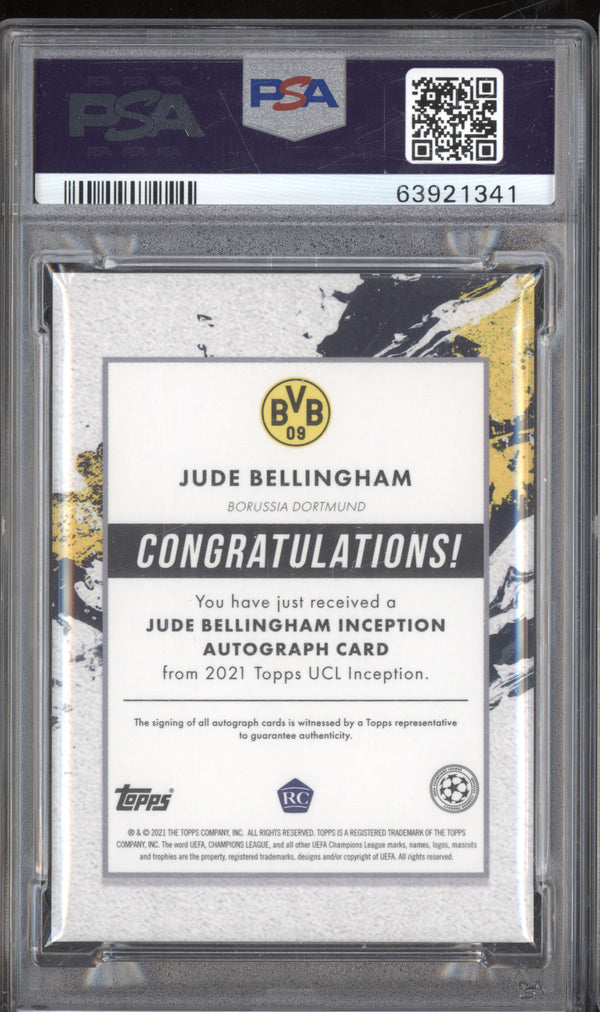 Jude Bellingham 2020-21 Topps Inception Emerging Stars Blue Autograph RC 1/49 PSA 10