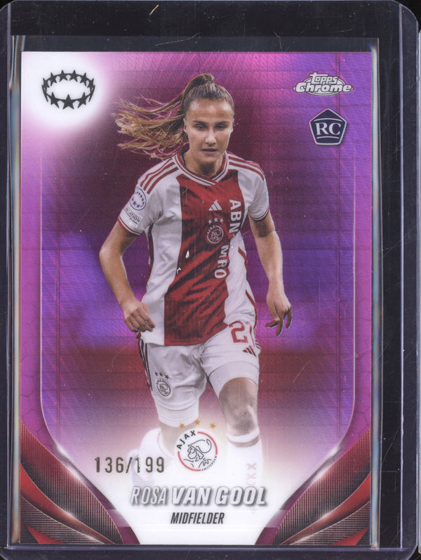 Rosa Van Gool 2023-24 Topps Chrome UWCL 2 Pink Prism RC 136/199