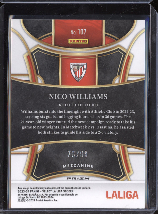 Nico Williams 2023-24 Panini Select La Liga 107 Winter Camo 76/99