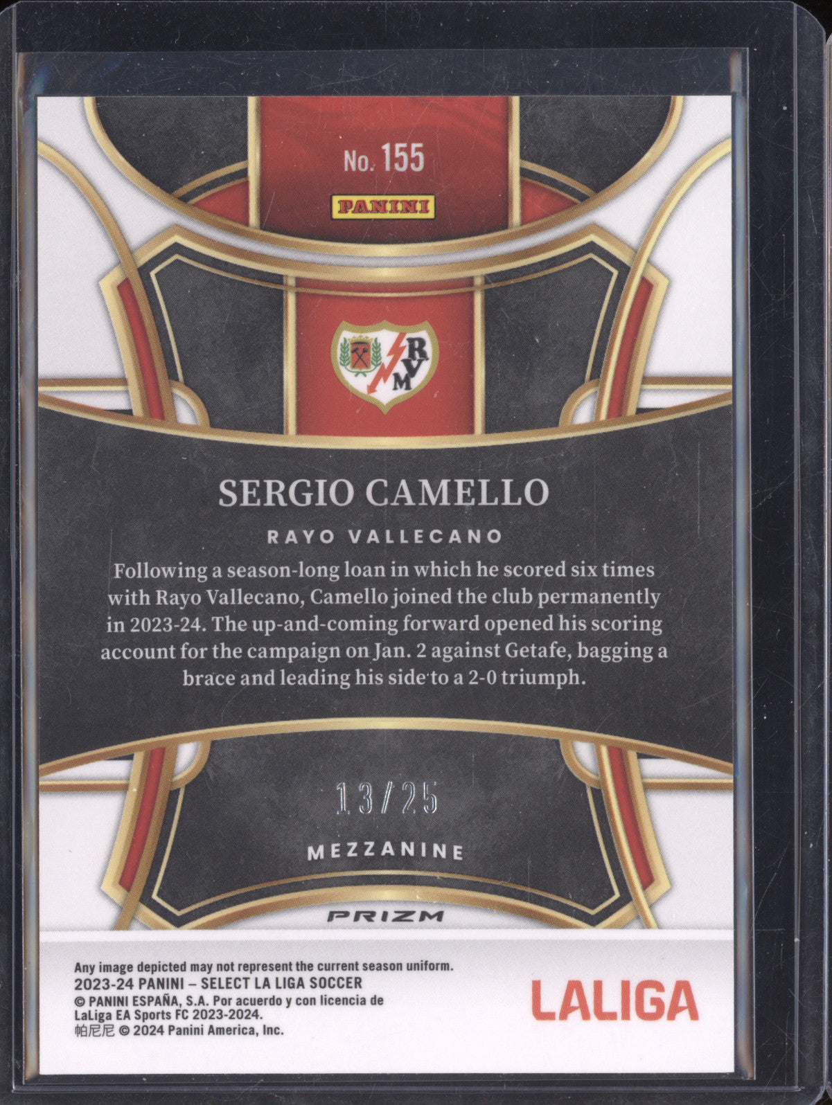 Sergio Camello 2023-24 Panini Select La Liga 155 Zebra 13/25