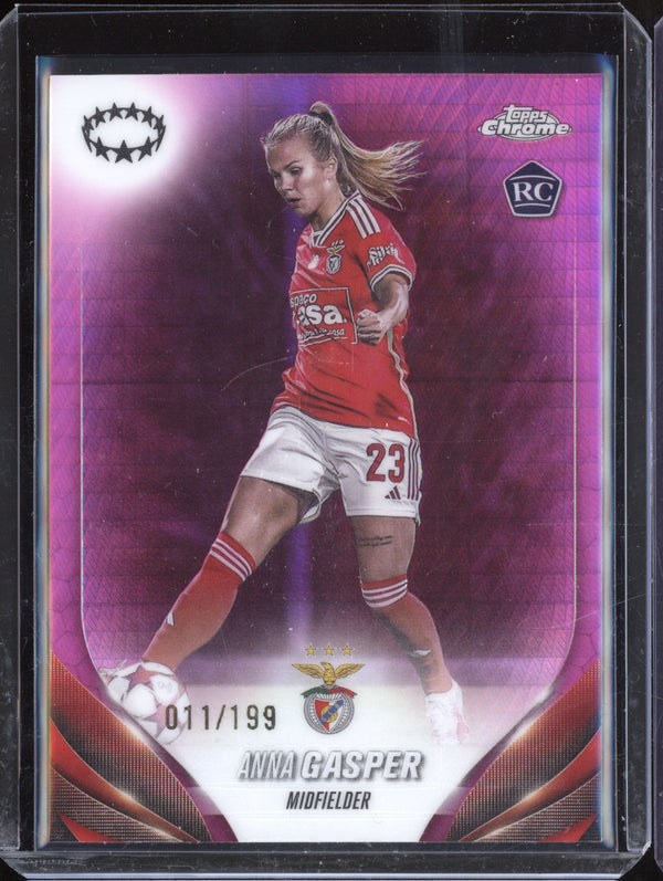 Anna Gasper 2023-24 Topps Chrome UWCL 95 Pink Prism RC 11/199