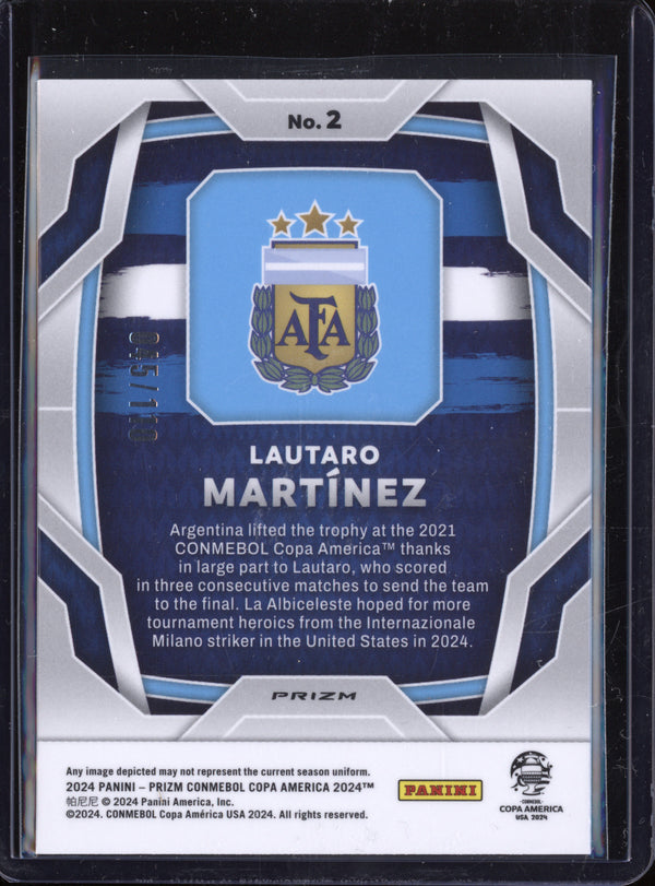 Lautaro Martinez 2024 Panini Prizm Copa America 2 Blue 45/110