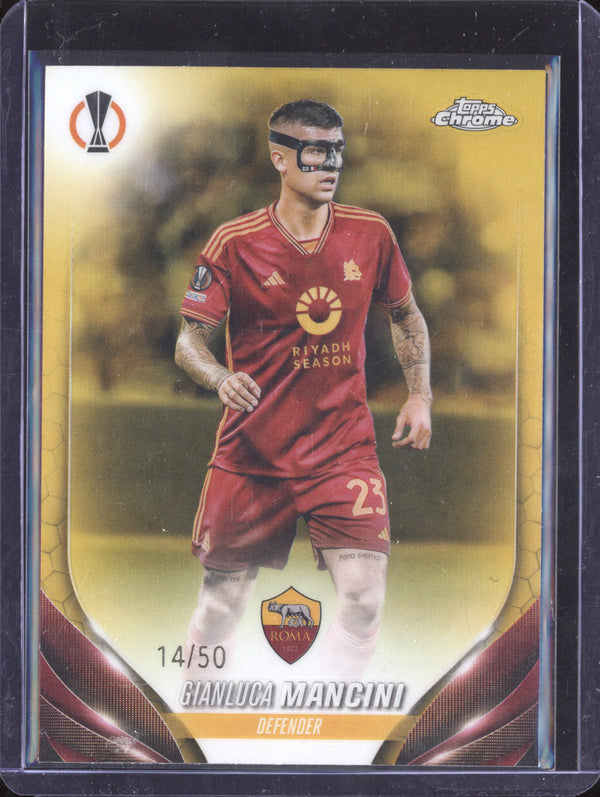 Gianluca Mancini 2023-24 Topps Chrome UCC 47 Gold Refractor 14/50