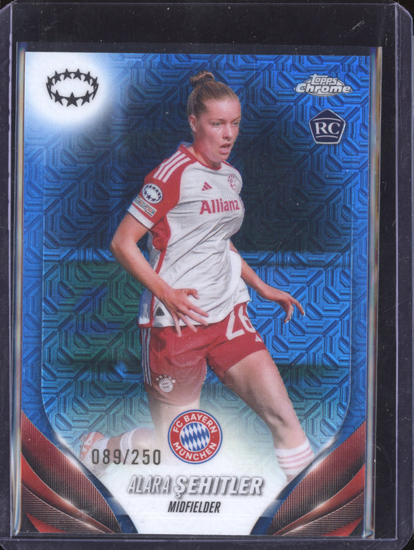 Alara Sehitler 2023-24 Topps Chrome UWCL 75 Blue Mojo RC 89/250