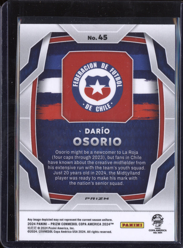 Dario Osorio 2024 Panini Prizm Copa America 45 Silver RC