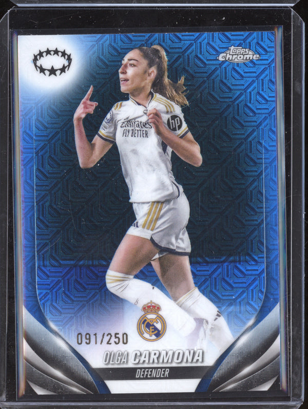 Olga Carmona 2023-24 Topps Chrome UWCL 89 Blue Mojo 91/250