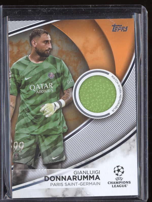 Gianluigi Donnarumma 2023-24 Topps UEFA Club Competitions TS-GD Superstar Relics Orange Foilboard 8/25