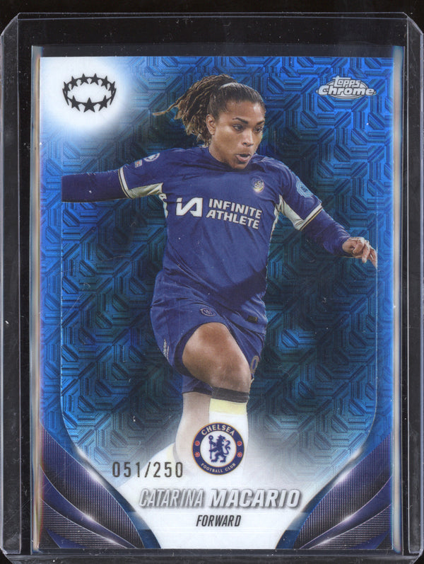 Catarina Macario 2023-24 Topps Chrome UWCL 31 Blue Mojo 51/250