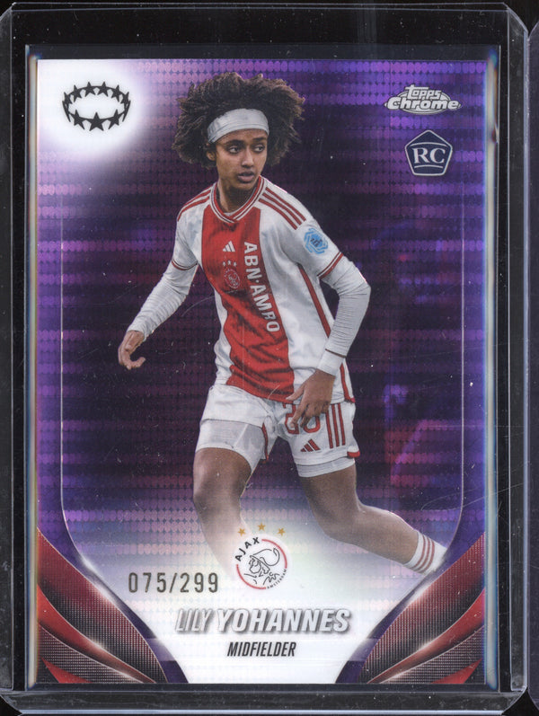 Lily Yohannes 2023-24 Topps Chrome UWCL 25 Purple Pulsar  RC 75/299