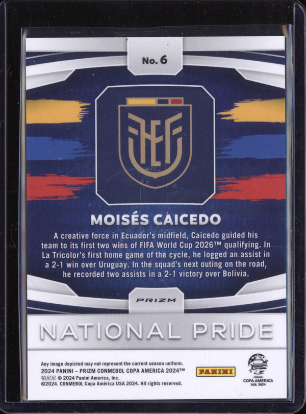 Moises Caicedo 2024 Panini Prizm Copa America 6 National Pride