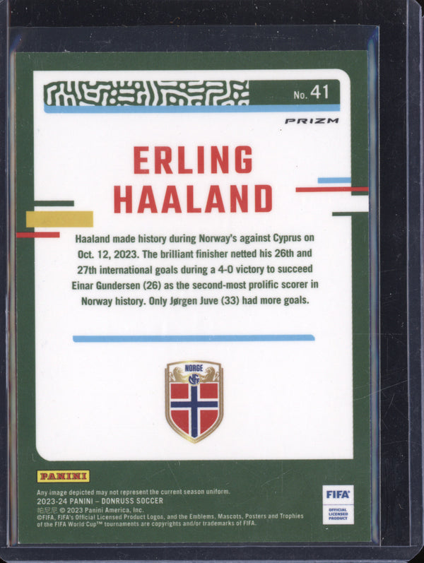 Erling Haaland 2023-24 Panini Donruss 41 Optic Argyle