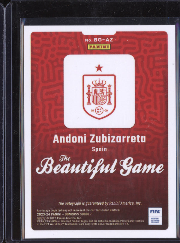 Andoni Zubizarreta 2023-24 Panini Donruss BG-AZ Beautiful Game Auto