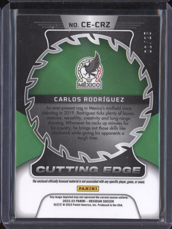 Carlos Rodriguez 2022-23 Panini Obsidian CE-CRZ Cutting Edge Red Pulsar 2/25