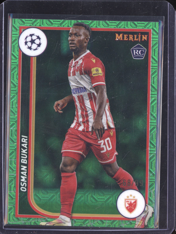 Osman Bukari 2023-24 Topps Merlin UCC 60 Green Mojo Refractor RC 68/99