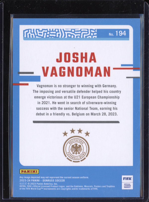 Josha Vagnoman 2023-24 Panini Donruss 194 Teal 83/199