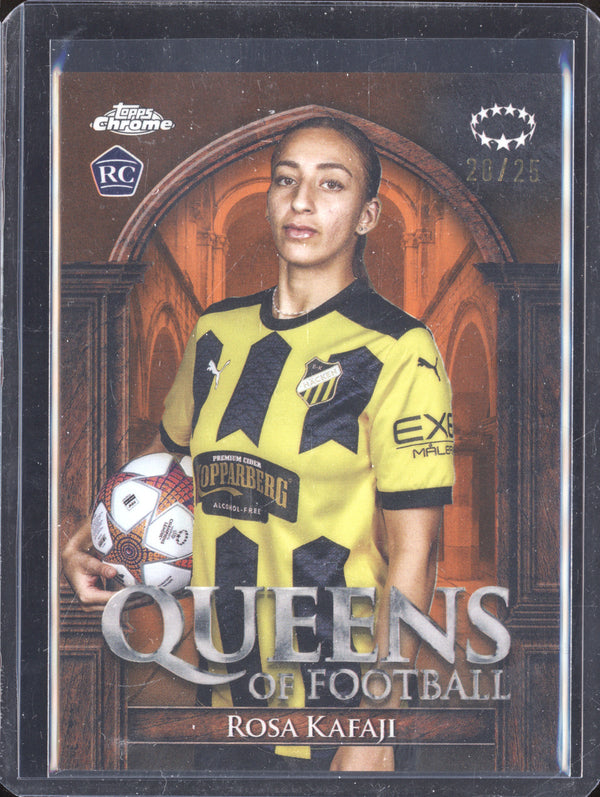 Rosa Kafaji 2023-24 Topps Chrome UEFA Women's Queens of Football Orange RC /25