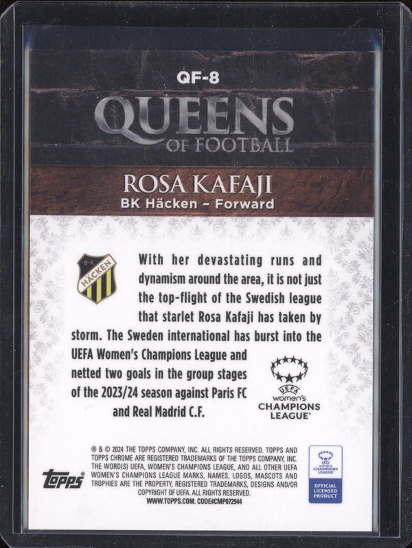 Rosa Kafaji 2023-24 Topps Chrome UEFA Women's Queens of Football Orange RC /25