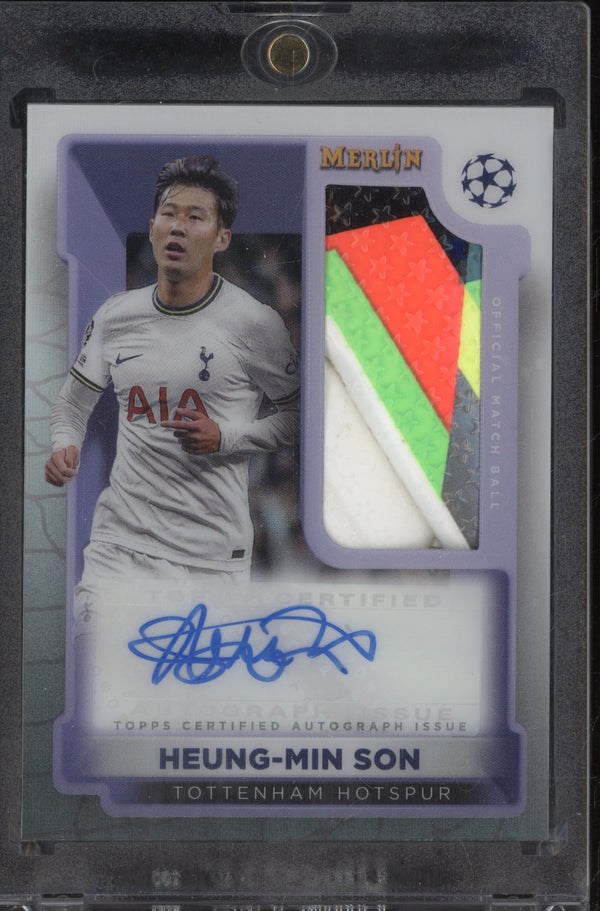 Heung-Min Son 2022-23 Topps Merlin Chrome UEFA Club Match Ball Signature Auto