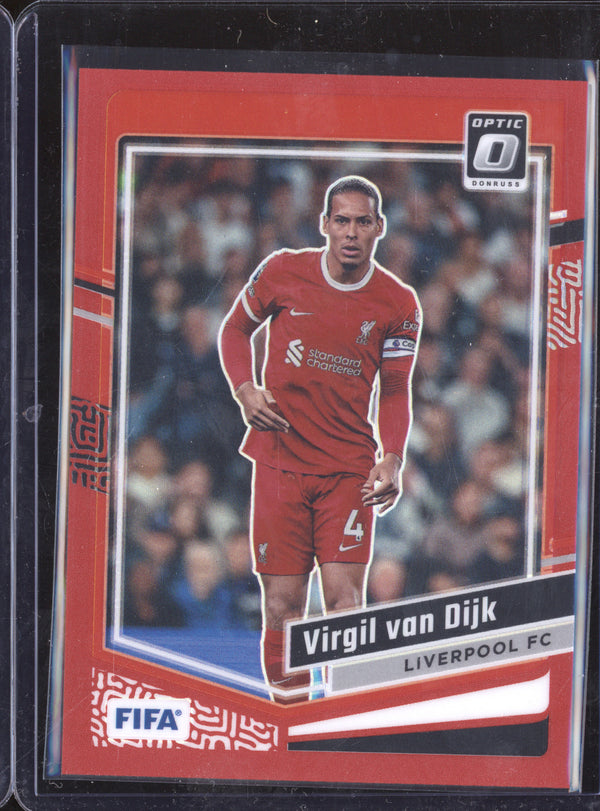 Virgil van Dijk 2023-24 Panini Donruss 100 Optic Red 208/299