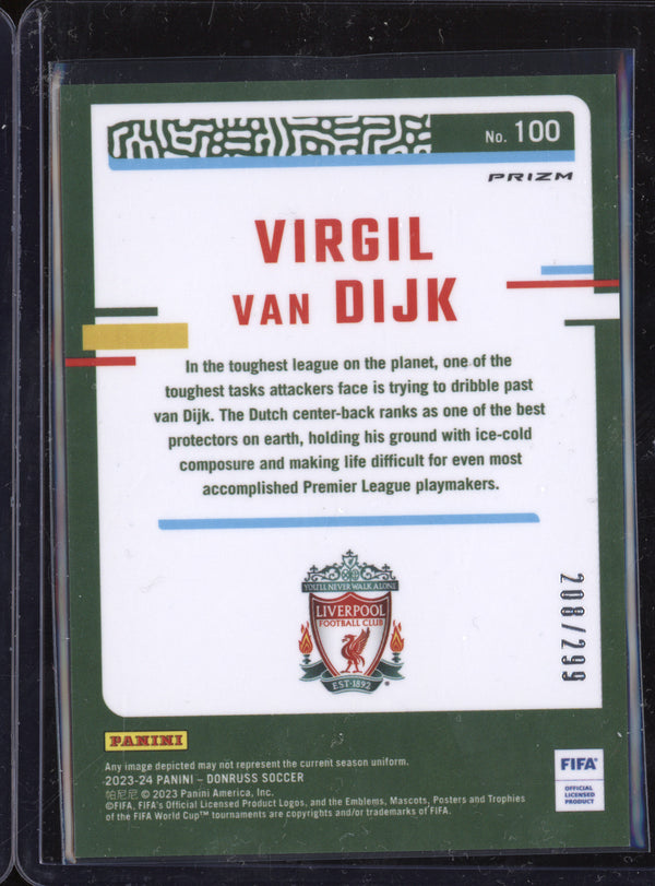 Virgil van Dijk 2023-24 Panini Donruss 100 Optic Red 208/299