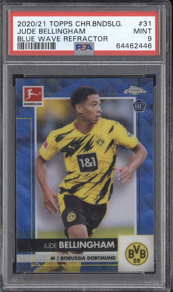 Jude Bundesliga 2020-21 Topps Chrome Bundesliga 31 Blue Wave Refractor RC 115/150 PSA 9