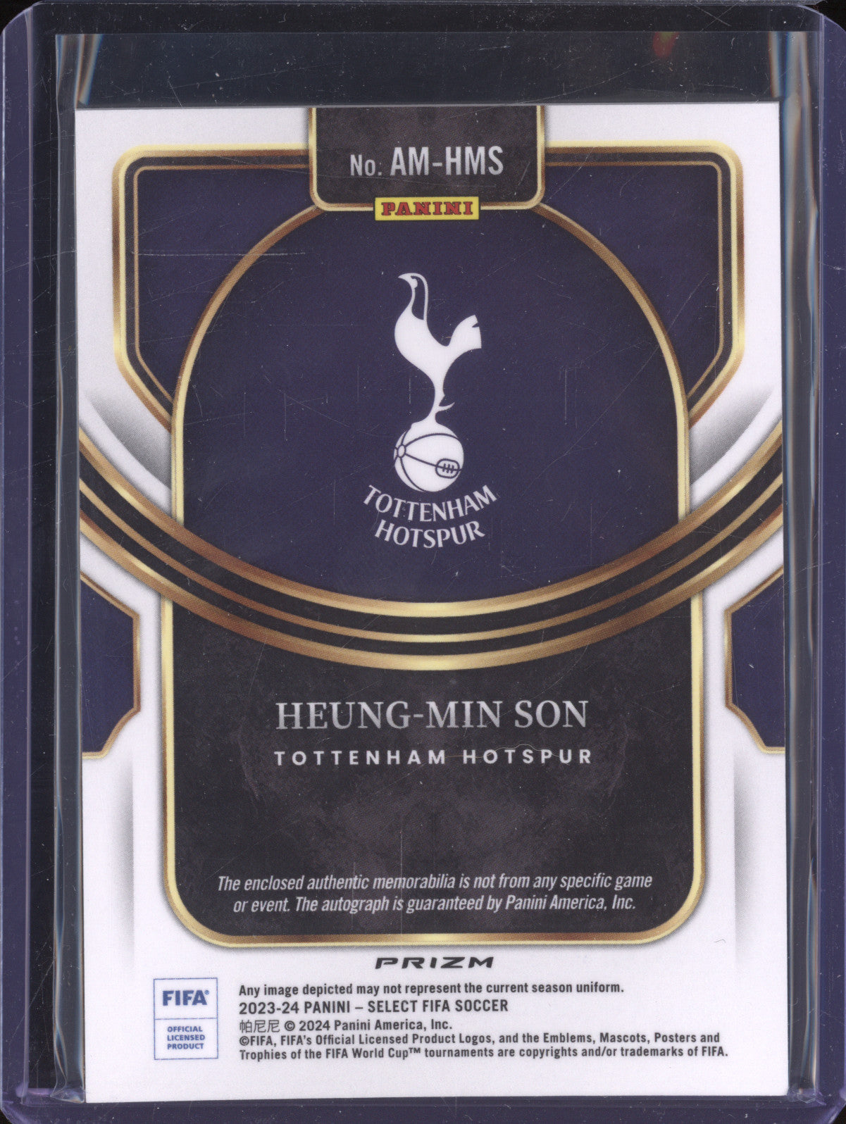 Heung-Min Son 2023-24 Panini Select FIFA AM-HMS Autographed Memorabilia Red