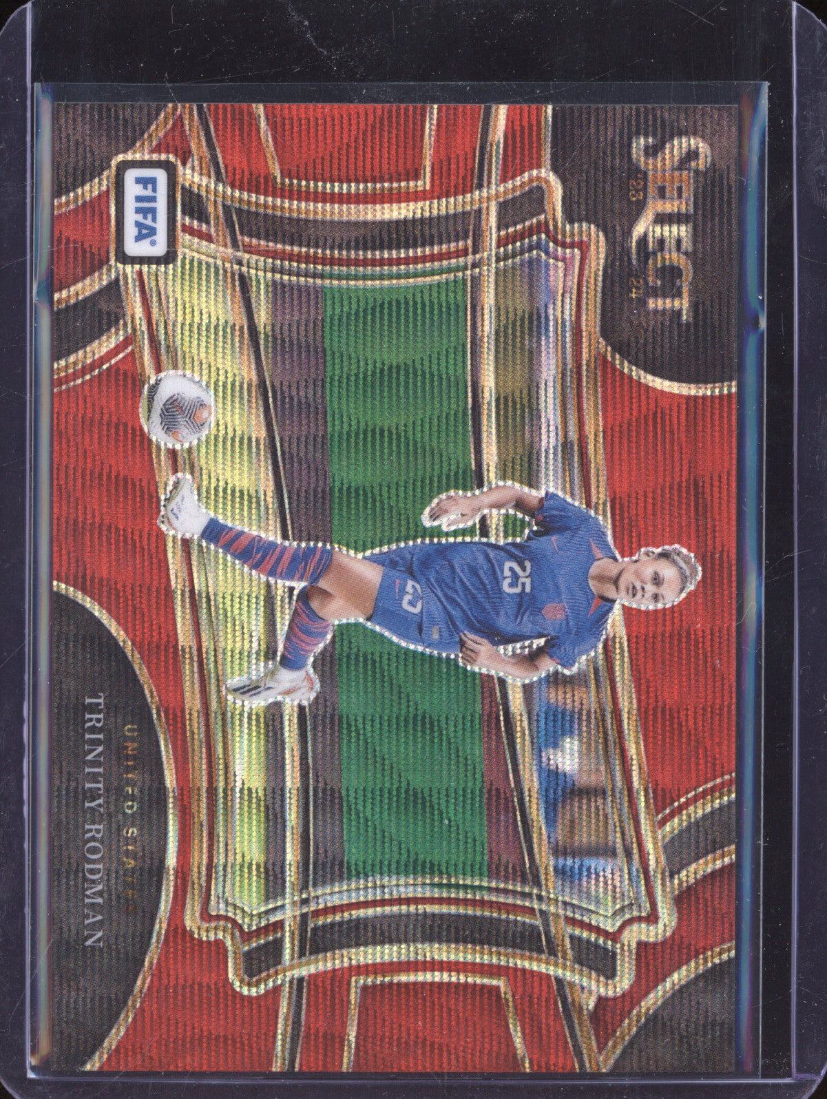 Trinity Rodman 2023-24 Panini Select FIFA 224 Red Wave Field Level